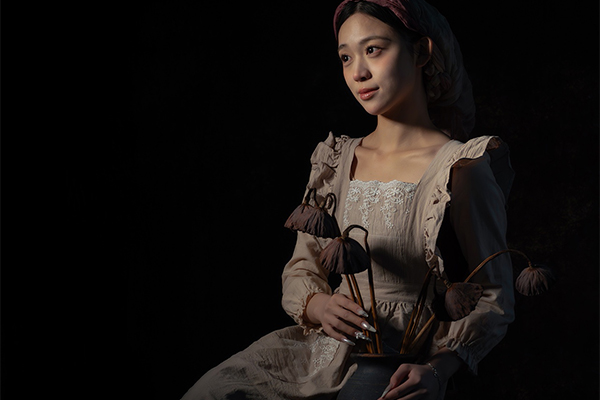 油画风弱光美女人像 I