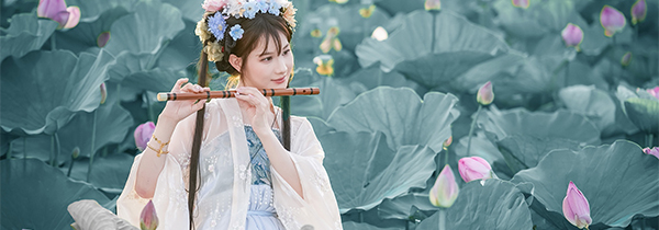 荷花古风美女人像 III